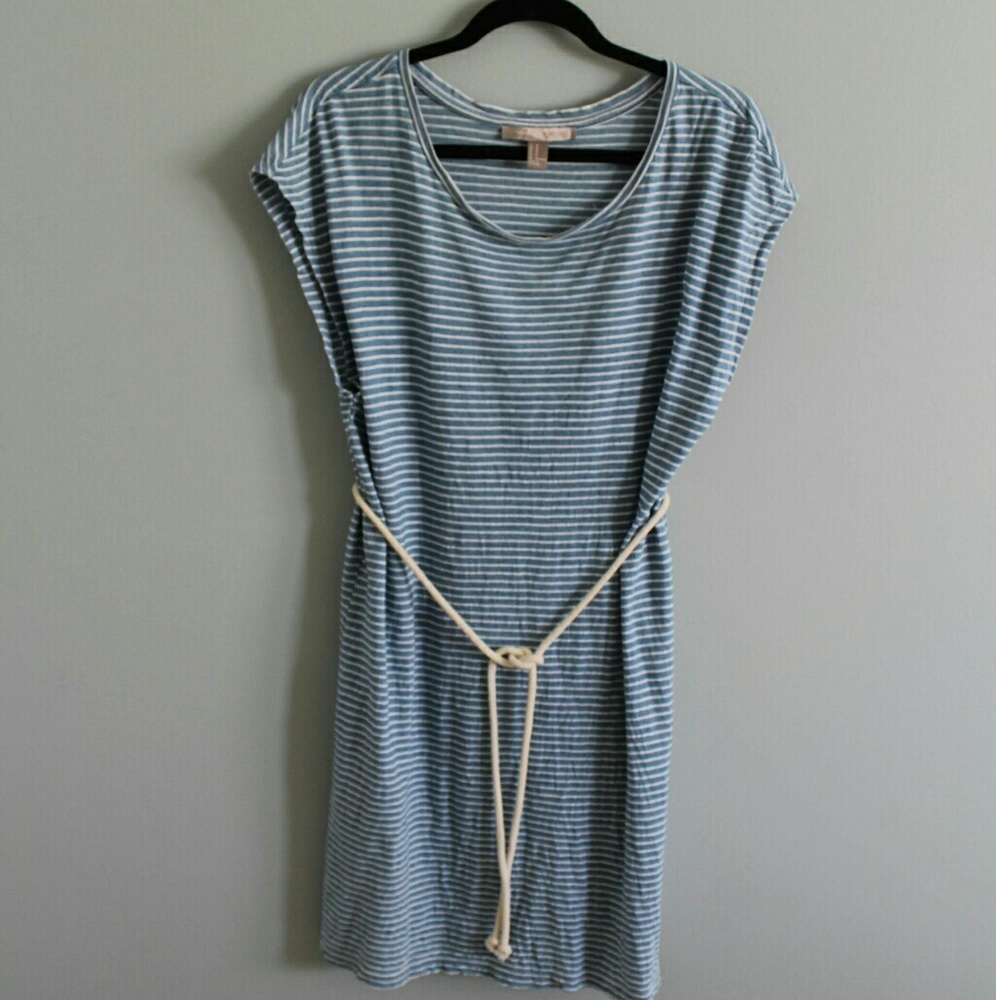Blue and white t- shirt dress